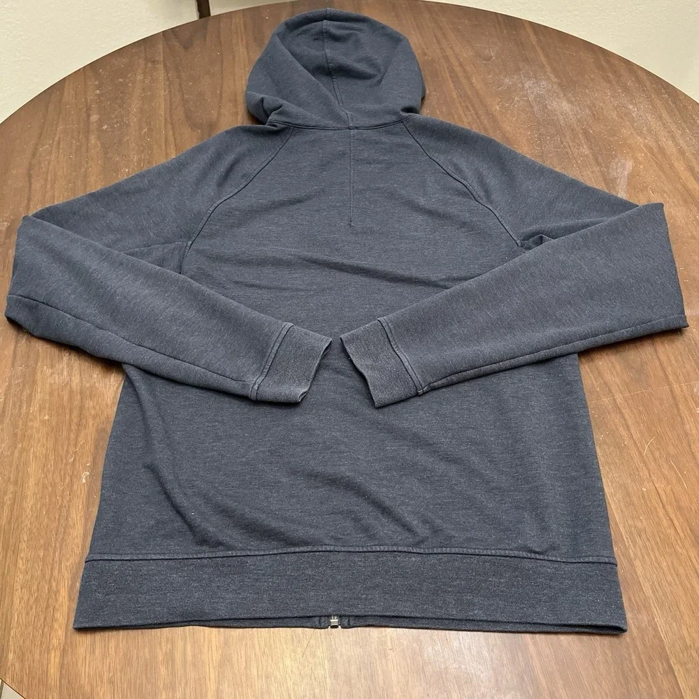 Lululemon Mens M Blue City Sweat Thermo Full Zip Hoodie Heathered LM3CE6S